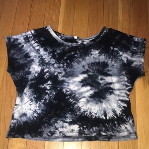 Navy blue Tye dye crop top